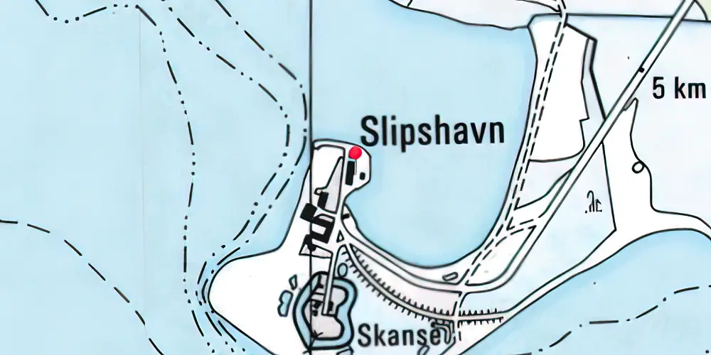 Historisk kort over Slipshavn Station 