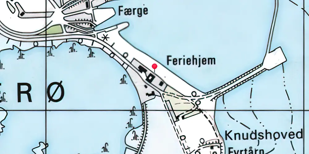 Historisk kort over Knudshoved Isbådsstation