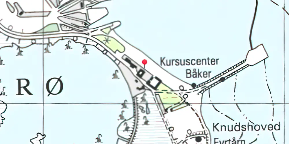 Historisk kort over Knudshoved Isbådsstation