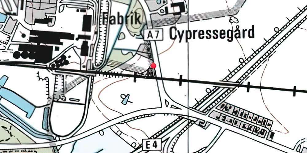 Historisk kort over Nykøbingvej Trinbræt 