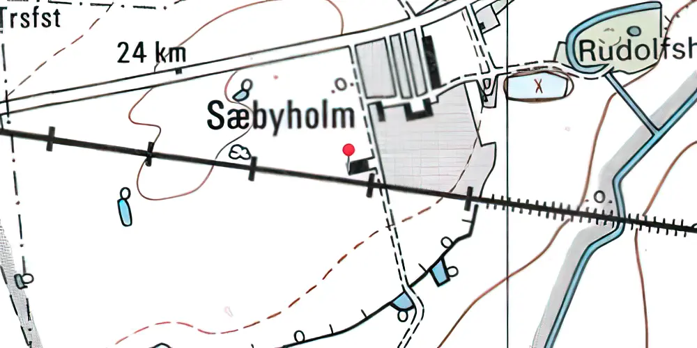 Historisk kort over Sæbyholm Holdeplads 