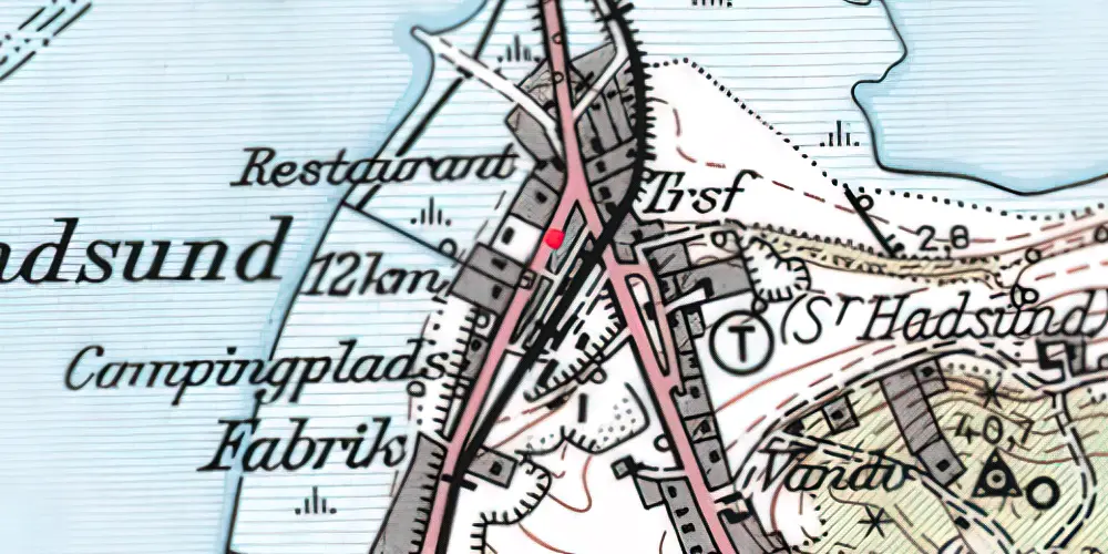 Historisk kort over Hadsund Syd Station