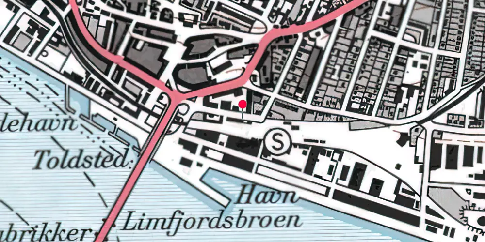 Historisk kort over Nørresundby Havnestation Station
