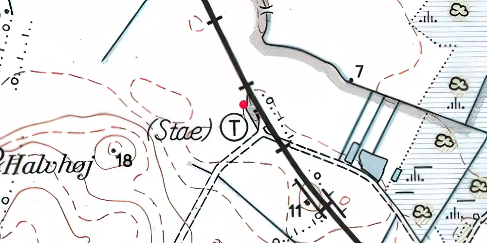 Historisk kort over Stae Station