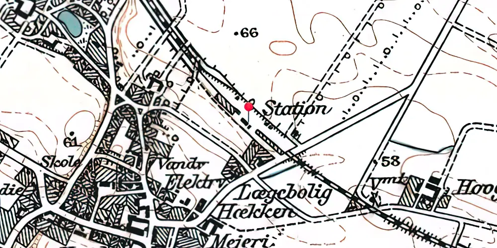 Historisk kort over Vester Hassing Station