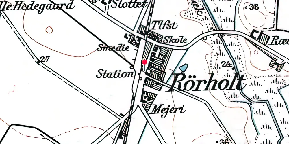 Historisk kort over Rørholt Station