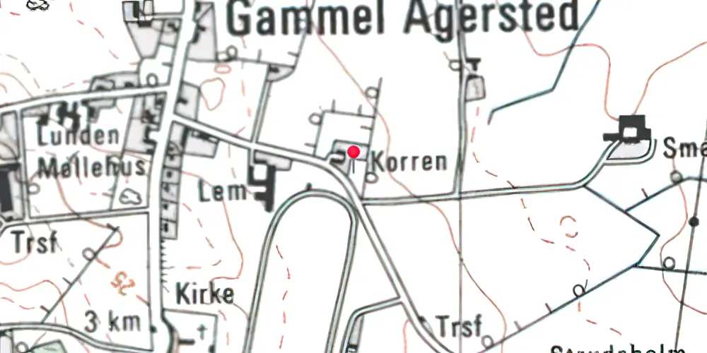 Historisk kort over Gammel Agersted Trinbræt