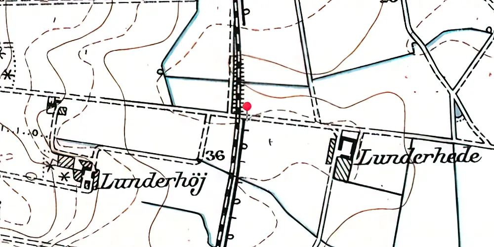 Historisk kort over Lunderhede Trinbræt 