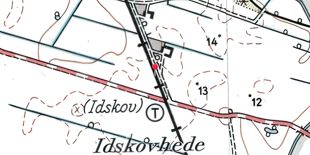 Historisk kort over Idskov Trinbræt