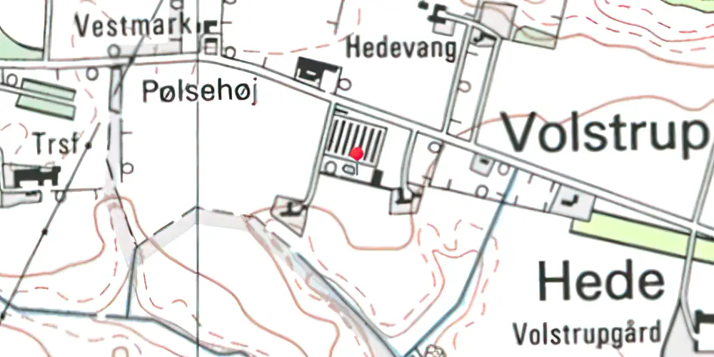 Historisk kort over Volstrup hede Trinbræt 