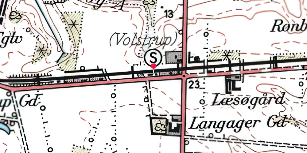 Historisk kort over Volstrup Station
