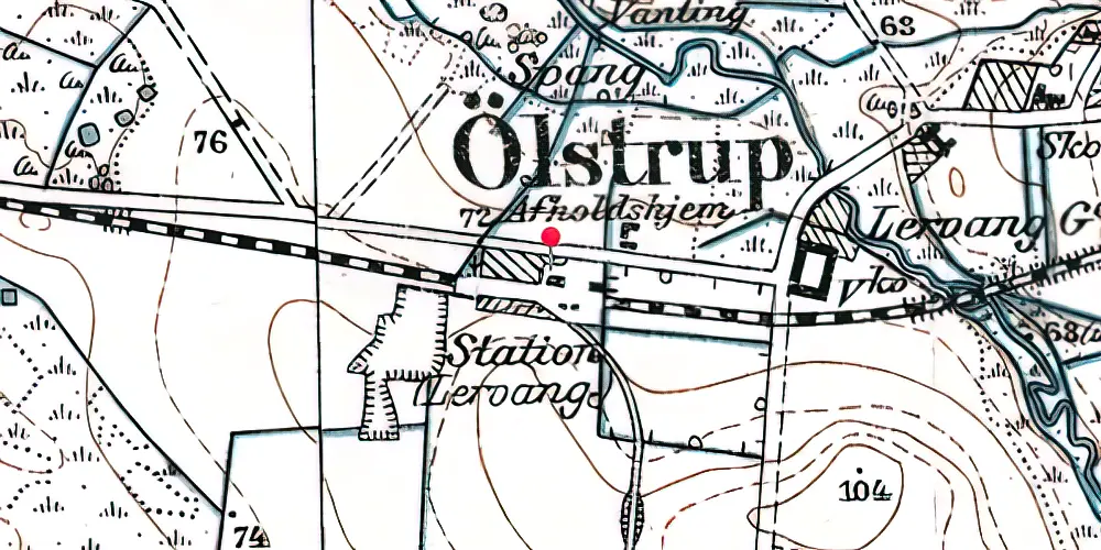 Historisk kort over Lervang Station