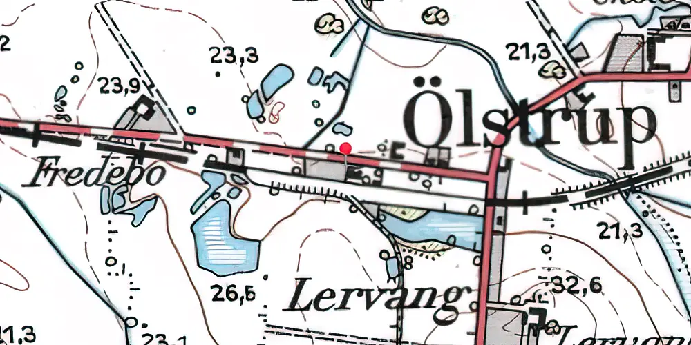 Historisk kort over Lervang Station 
