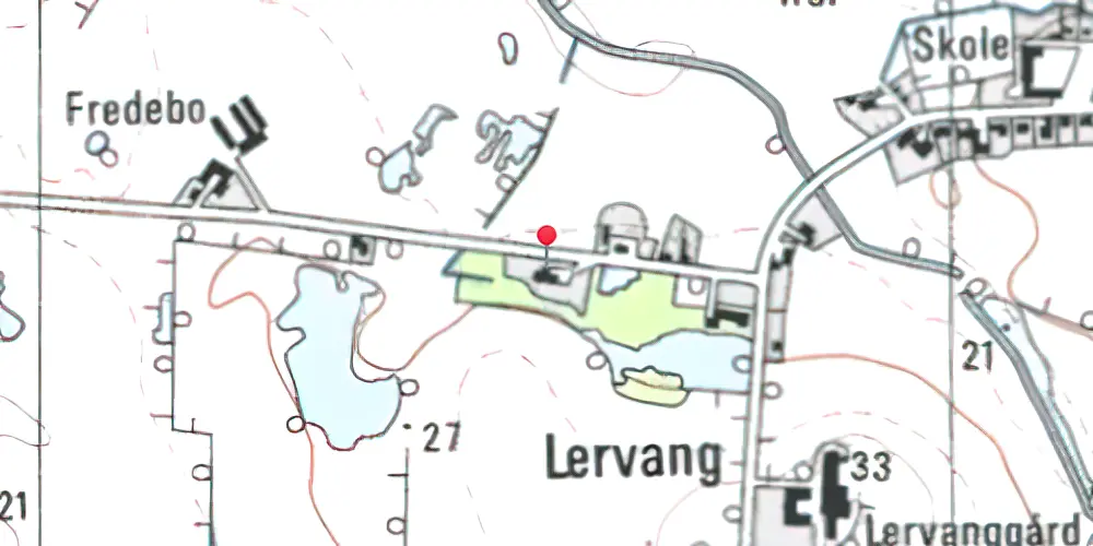 Historisk kort over Lervang Station