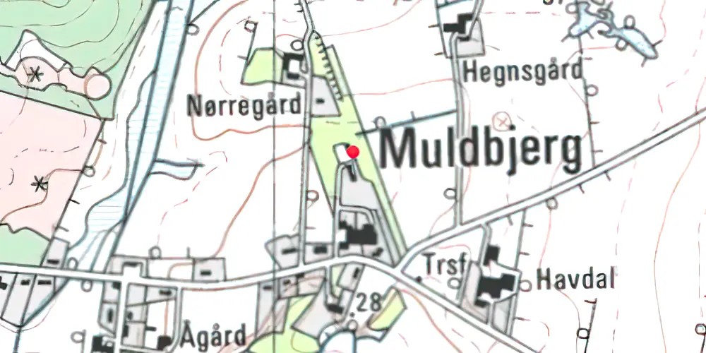 Historisk kort over Muldbjerg Station