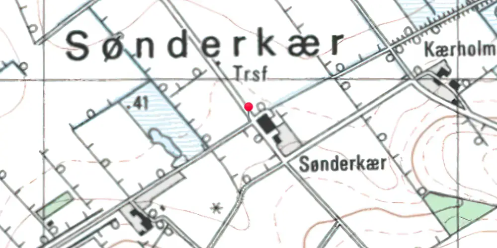 Historisk kort over Sønderkær Trinbræt