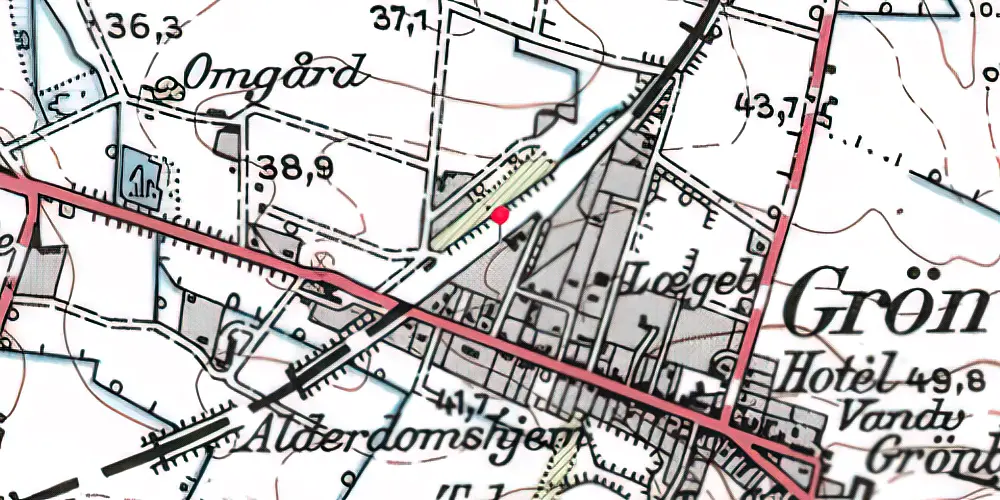 Historisk kort over Grønbjerg Station 
