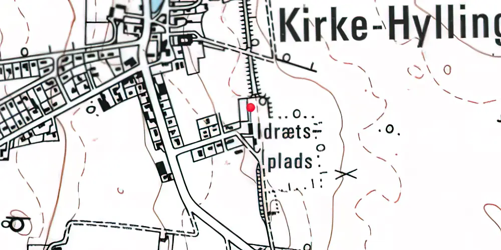 Historisk kort over Kirke Hyllinge Station 