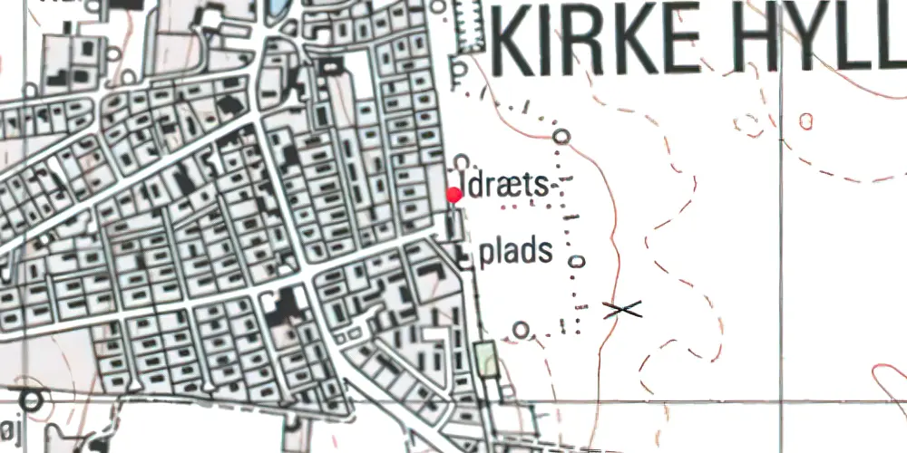 Historisk kort over Kirke Hyllinge Station