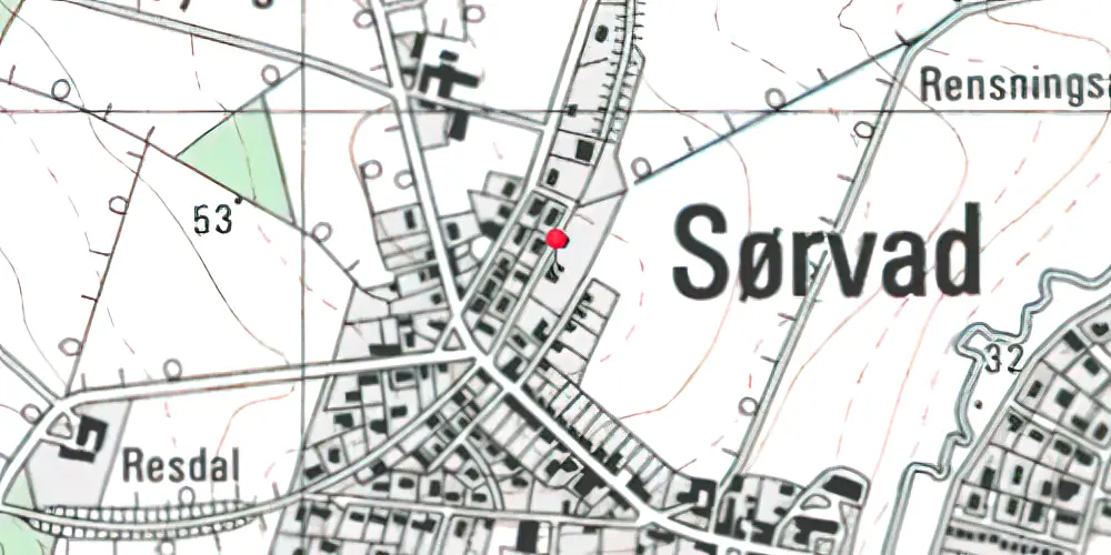 Historisk kort over Sørvad Station 