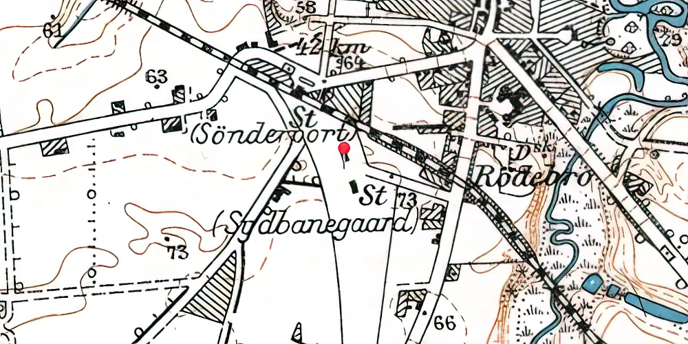 Historisk kort over Holstebro Sydbanegård