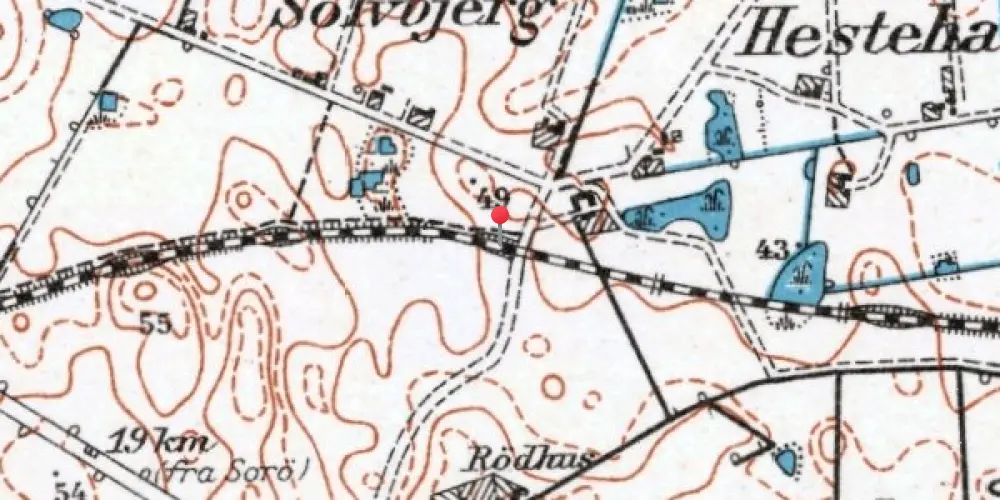 Historisk kort over Hestehaven Trinbræt