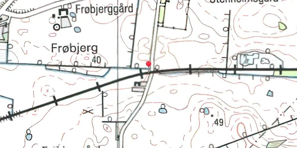 Historisk kort over Oustrup Trinbræt 