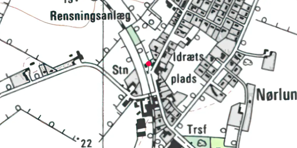 Historisk kort over Lunde J Trinbræt
