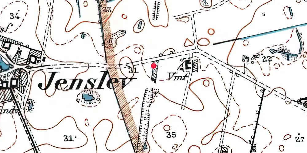 Historisk kort over Jenslev Trinbræt 