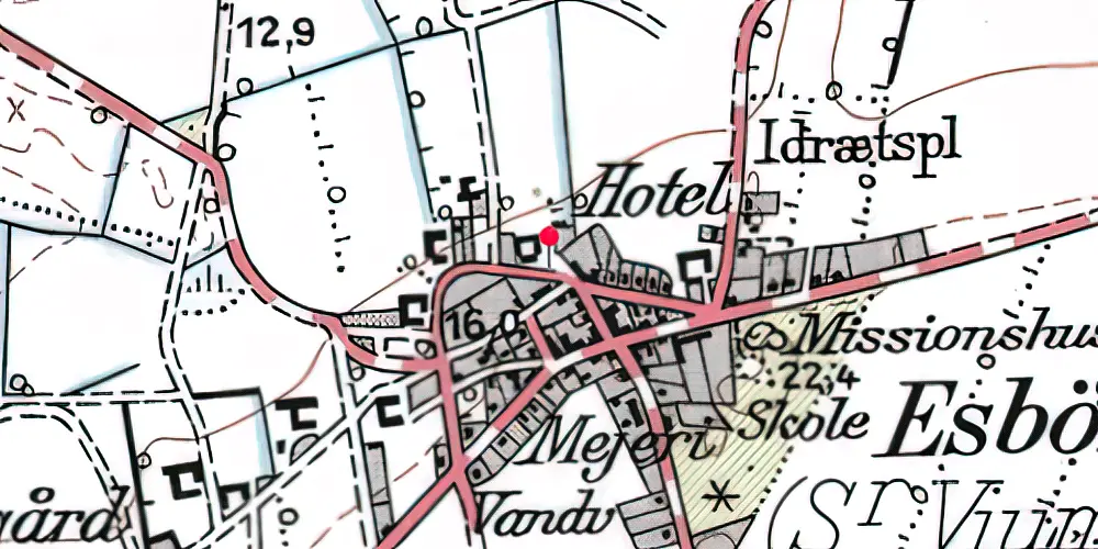 Historisk kort over Sønder Vium Station