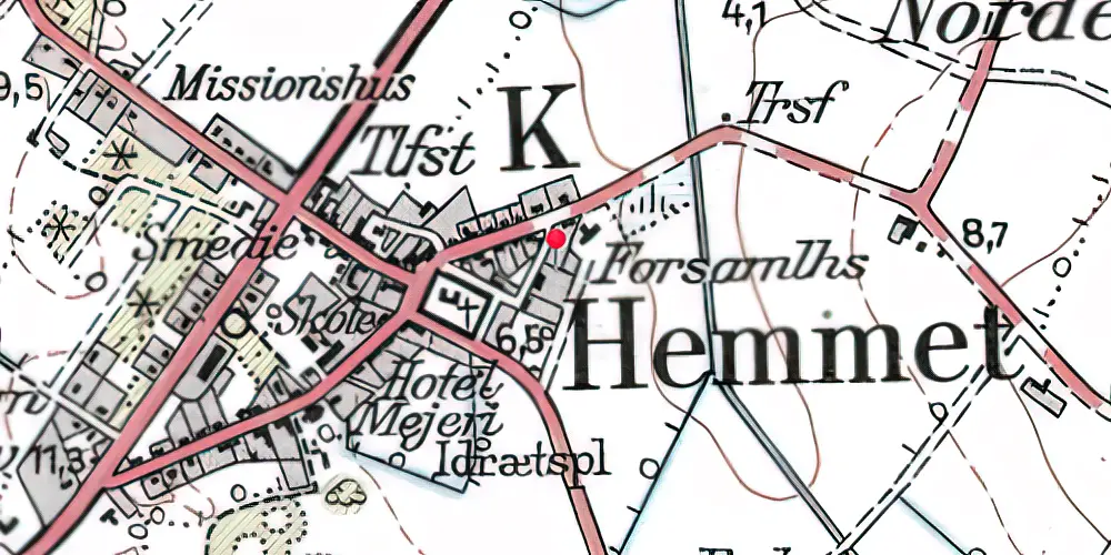Historisk kort over Hemmet Station 