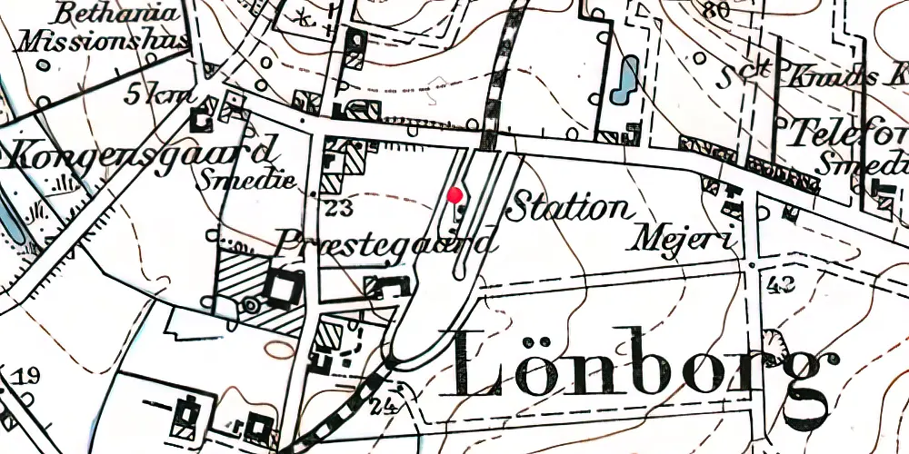 Historisk kort over Lønborg Station