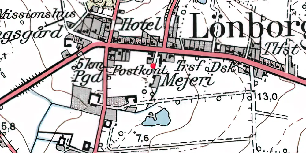 Historisk kort over Lønborg Station 