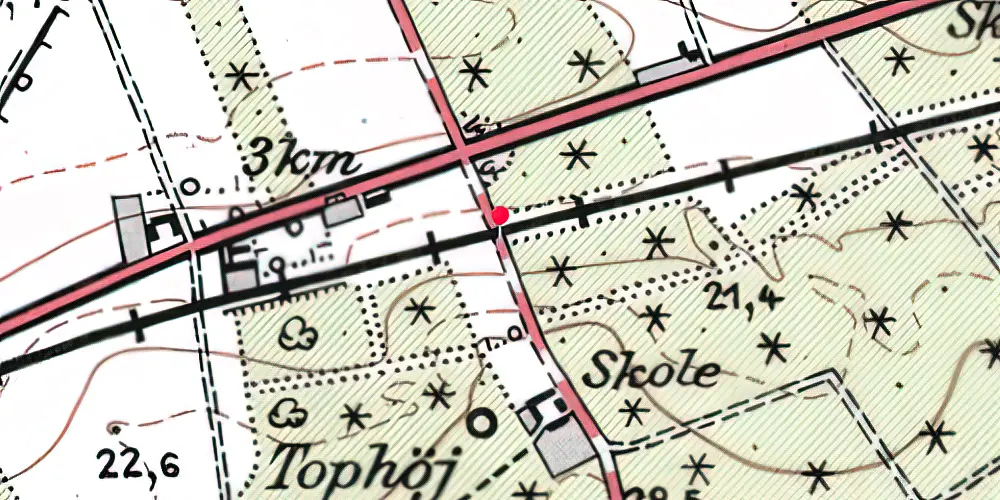 Historisk kort over Gellerup Trinbræt 