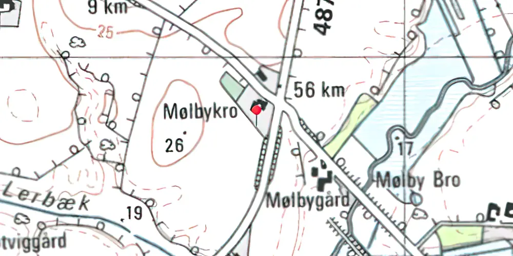 Historisk kort over Mølby Kro Trinbræt