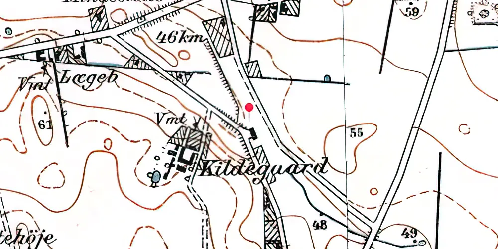 Historisk kort over Kirke Såby Station 