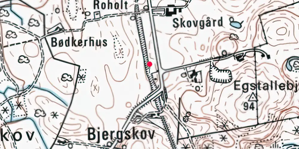 Historisk kort over Bjergskov Trinbræt 