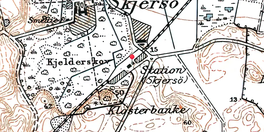 Historisk kort over Skærsø Station