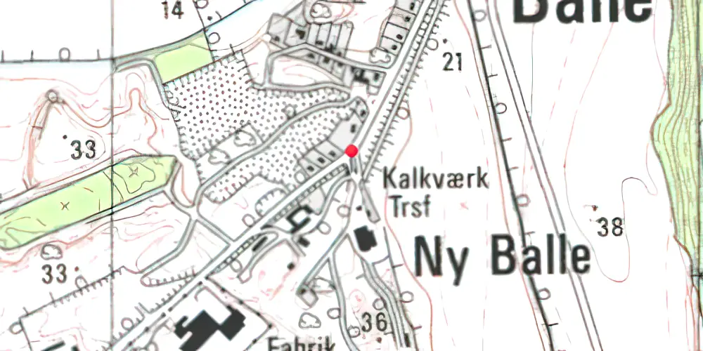 Historisk kort over Ny Balle Trinbræt