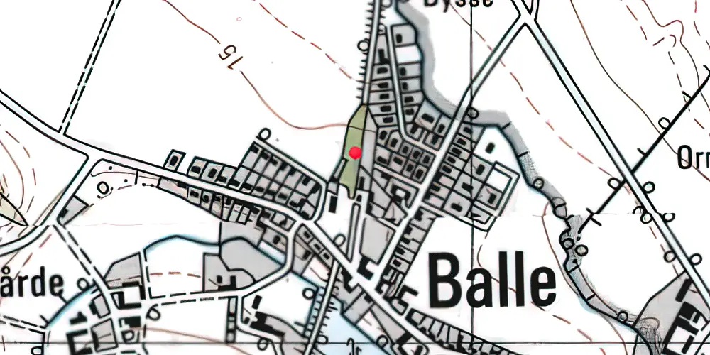 Historisk kort over Balle Station