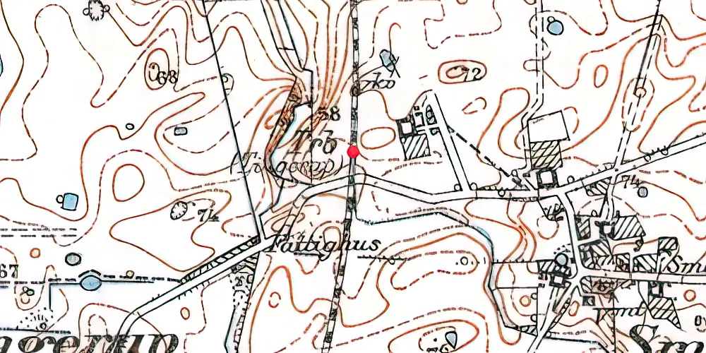 Historisk kort over Tingerup Trinbræt