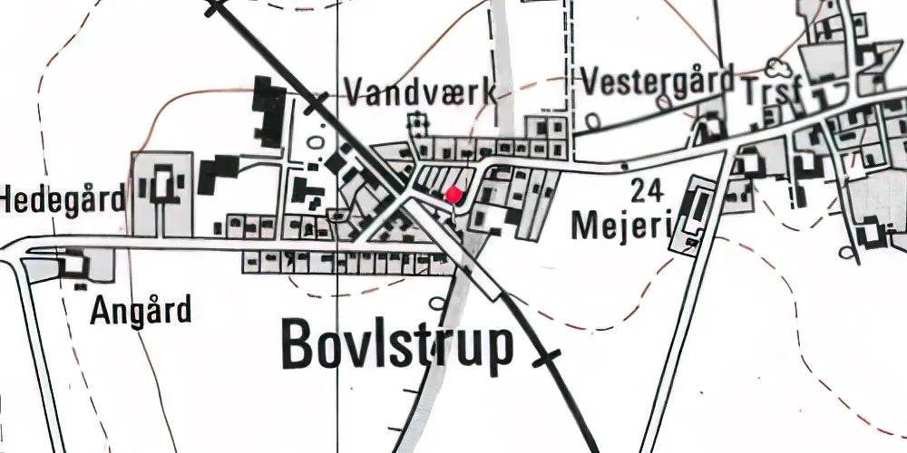 Historisk kort over Boulstrup Station 