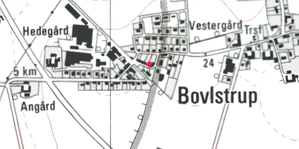 Historisk kort over Boulstrup Station 