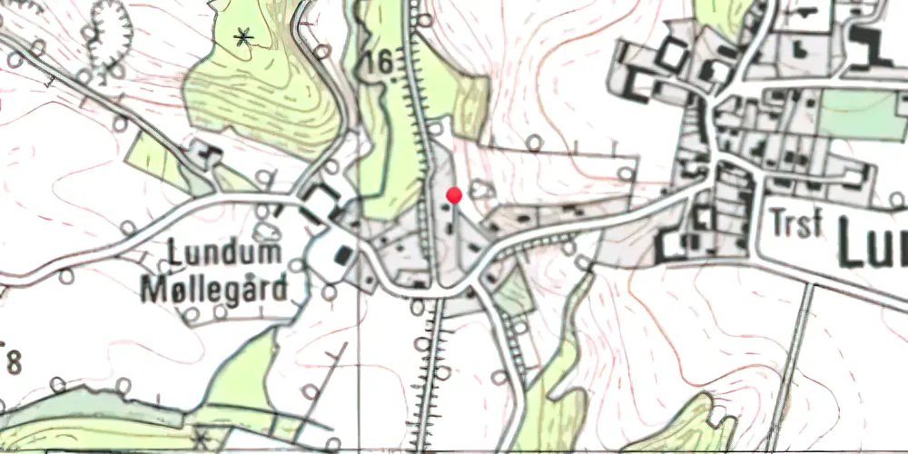 Historisk kort over Lundum Station