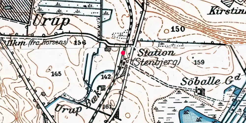 Historisk kort over Stenbjerg Trinbræt