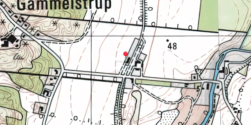 Historisk kort over Gammelstrup Station