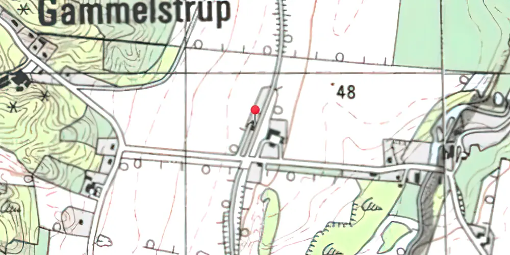 Historisk kort over Gammelstrup Station