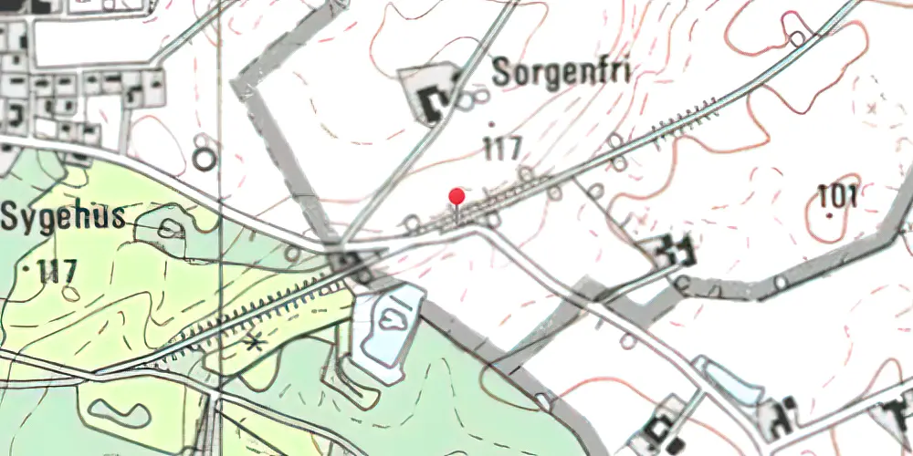 Historisk kort over Trædenvejen (Ring Skov) Trinbræt