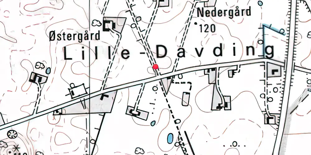 Historisk kort over Lille Davdingvej Trinbræt