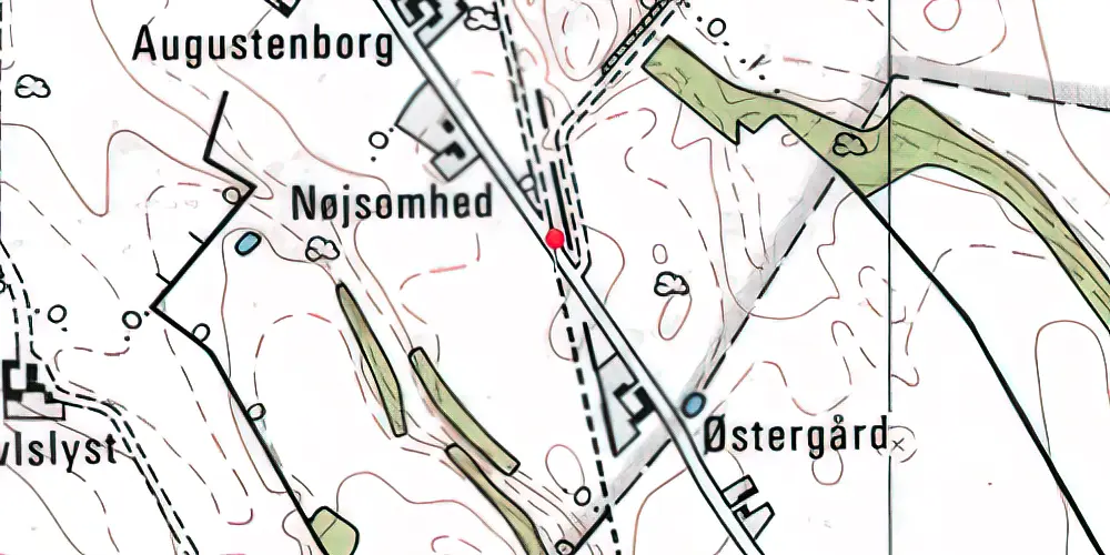 Historisk kort over Vinding Østergaard Trinbræt 
